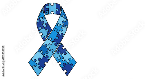 Show your support with this autism awareness ribbon design, a powerful symbol of unity and hope for autism spectrum disorder acceptance and advocacy.