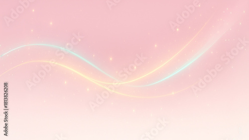 淡い光が流れるファンタジー背景/Soft Flowing Light Fantasy Background Generative AI