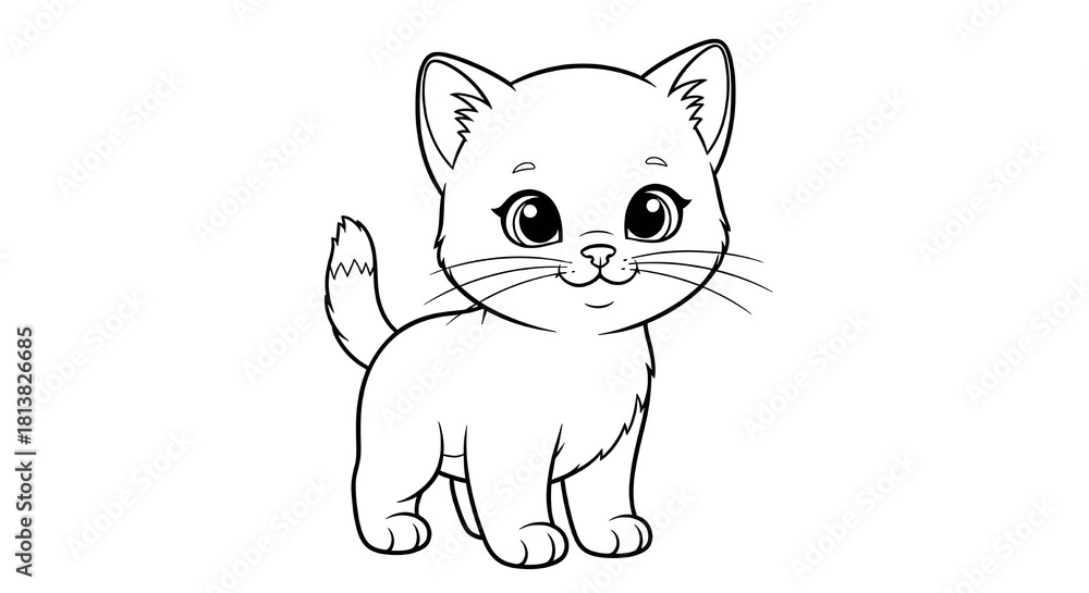 Fototapeta premium Cat – Kitten - A kitten cat in its natural environment, highlighting its appearance, early development, and typical behavior. 