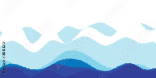 Elegant illustration of ocean waves layered vector background and ocean beach vector illustration.