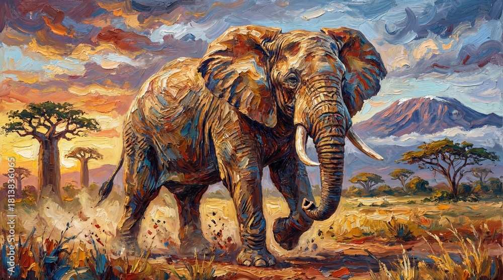 Fototapeta premium elephants in the wild