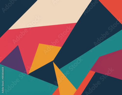 Abstract Geometric Shapes Colorful Background.