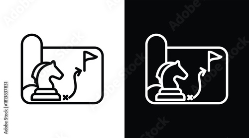 strategy Two-tone version in black and white background