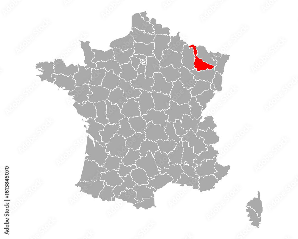 Obraz premium Karte von Meurthe-et-Moselle in Frankreich