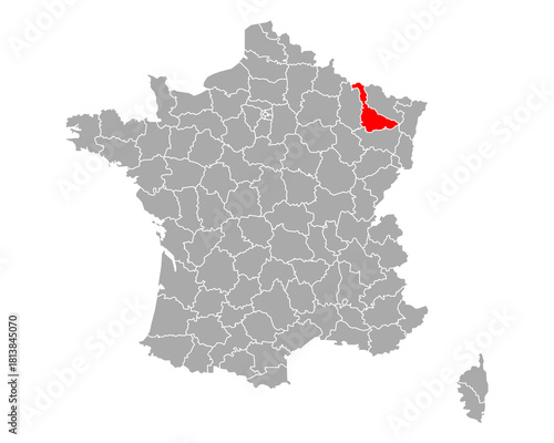 Karte von Meurthe-et-Moselle in Frankreich