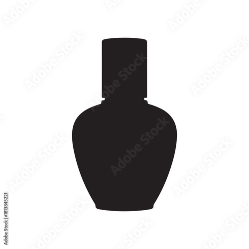 Black perfume bottle illustration design on white background