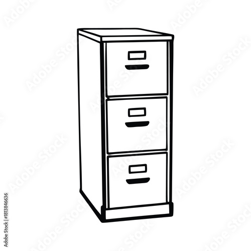A Flat Vector of an Office File Cabinet, for document storage and organization.