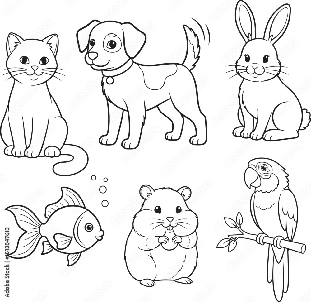 Fototapeta premium set of funny animals
