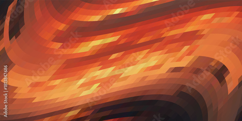 Abstract fire texture motion background. Yellow red and orange fire flames glowing with fiery combustion isolated on a black background. Abstract 3d vector illustration