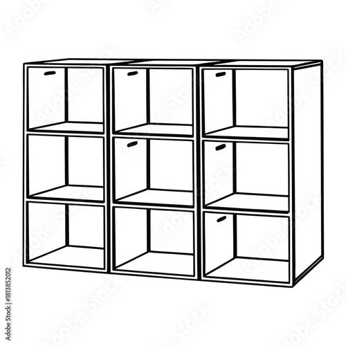 Modern Flat Vector of Cube Storage, a popular modular shelving unit.