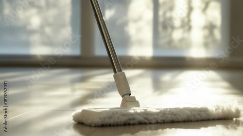 Wallpaper Mural Video A mop leaning against a window frame, with a view outside Torontodigital.ca