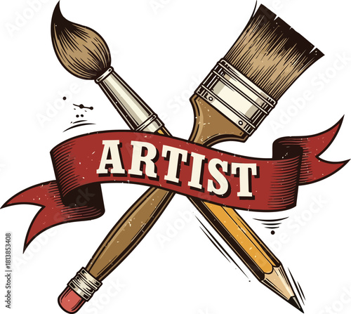 Find your passion with an artist's creative brushes and pencil ready to paint and create art