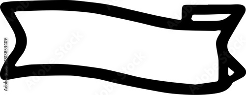 Handdrawn banner floating in empty space, isolated on white, perfect for adding text or a message with a playful and whimsical mood.