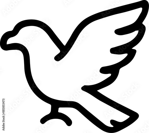 Dove soars gracefully through the clear blue sky, symbolizing peace and freedom with its elegant flight, creating a serene and hopeful atmosphere.