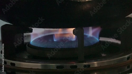 Igniting Gas Stove for Home Cooking Preparation