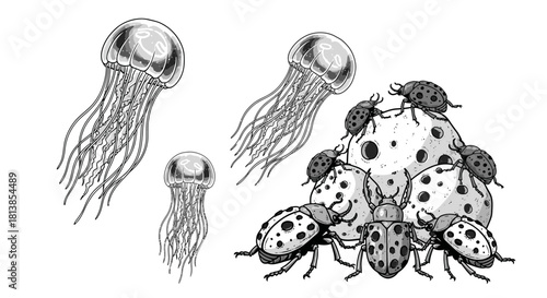 Jellyfish and Ladybugs - A Study in Marine and Terrestrial Life.