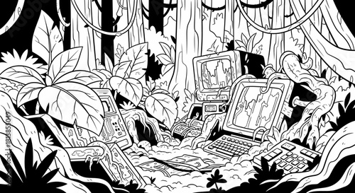 Technology in the Jungle - A Fusion of Nature and Innovation.