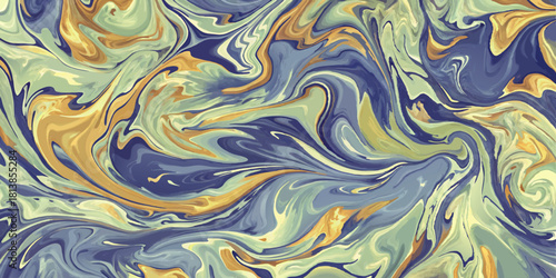 A stunning fusion of blue yellow tones blending seamlessly in a fluid abstract artwork that conveys a sense of freedom and joy.