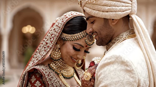 Sacred Embrace A Beautiful Indian Bride's Tender Moment

