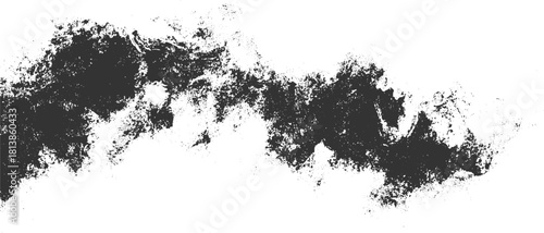 Dark grey abstract textured grunge brush stroke on white background vector