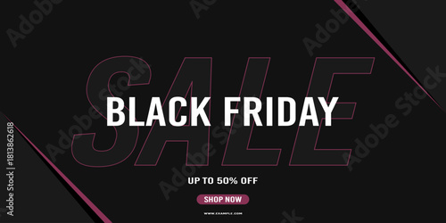 Black Friday sale background with bright violet. Modern design. Background for poster, banner, card. Vector illustration.
