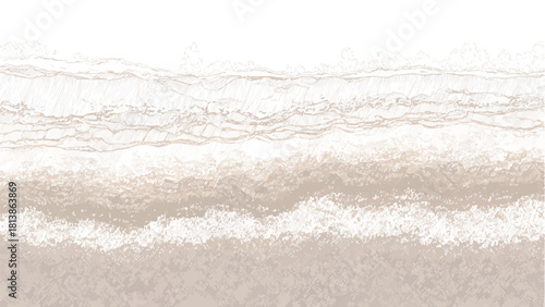 Abstract textured horizontal bands of beige and white resembling ocean waves and foam vector