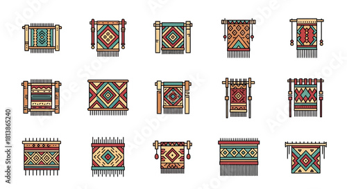 Collection of Traditional Sadu Weaving Designs and Patterns.