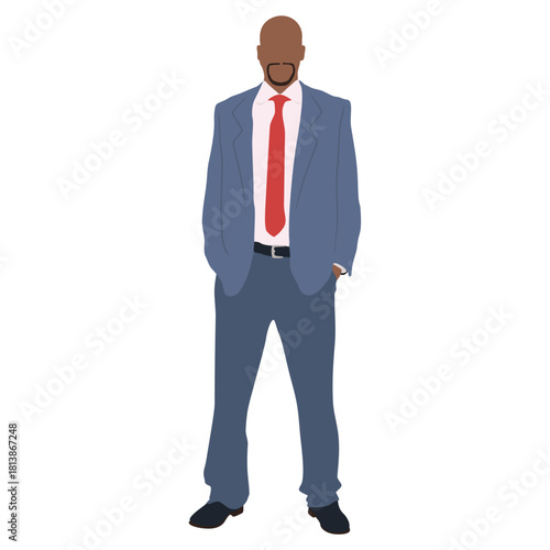 business man standing on a white background vector illustration