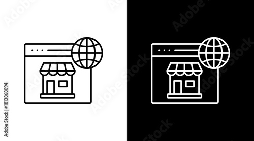 Online Retail White Icon Set Design