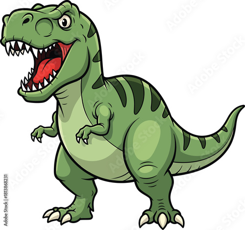 Cartoon dinosaur vector, tyrannosaurus rex dinosaur vector, cute dinosaurs icon, dinosaur set with T-Rex, vector illustration