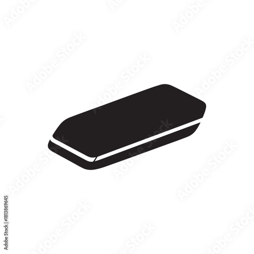 Eraser silhouette vector flat illustration design on white background