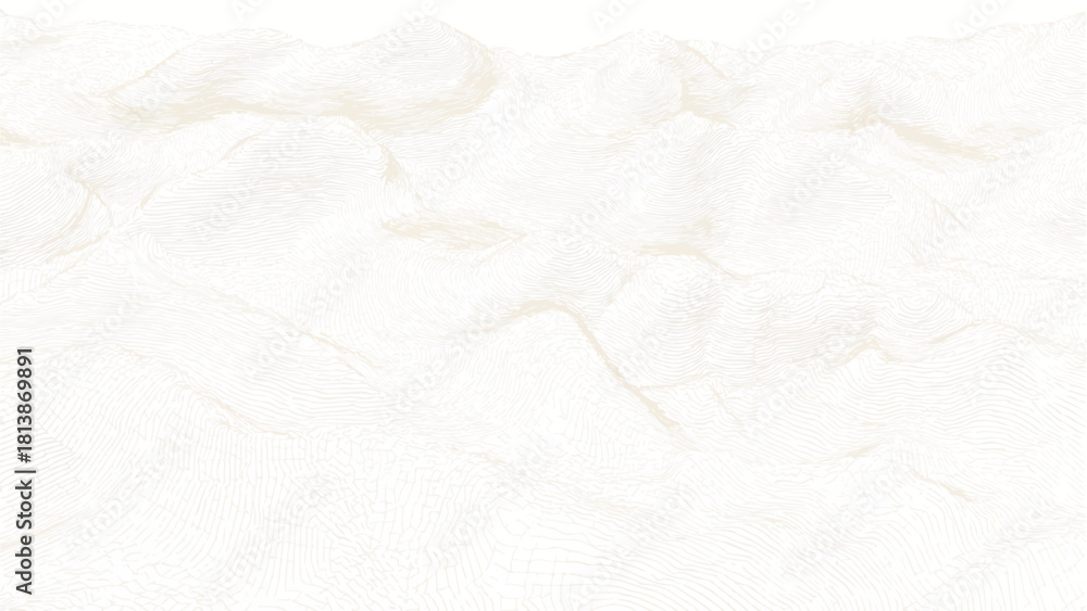 Obraz premium Abstract topographic map lines forming rolling hills and valleys in light beige and white topography