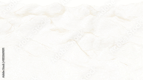 Abstract topographic map lines forming rolling hills and valleys in light beige and white topography