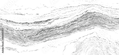 Abstract monochrome textured background with layered wavy lines and granular detail pattern