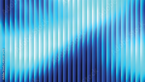 blue white gradient abstract background with ribbed glass effect. Futuristic fractal glass background with soft wave and glow. Perfect for tech branding, poster, product presentation, ad designs