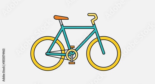 Colorful Bicycle Illustration on White Background.