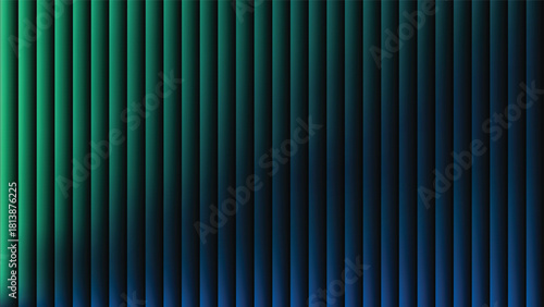 Green blue gradient abstract background with ribbed glass effect. Futuristic fractal glass background with soft wave and glow. Perfect for tech branding, poster, product presentation, ad designs