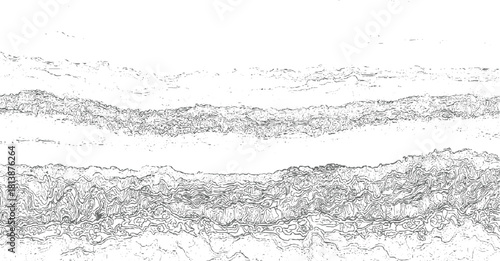 Abstract grey lines and dots forming textured layers on white background vector