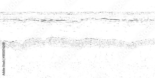 Abstract black and white textured background with horizontal wavy lines and dots vector