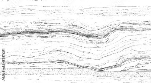 Black and white abstract wavy lines and textured horizontal bands background