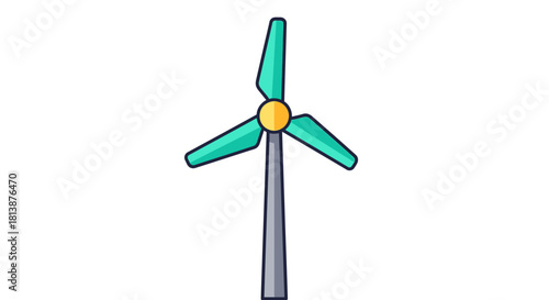 Wind Turbine Illustration - Clean Energy and Sustainability.