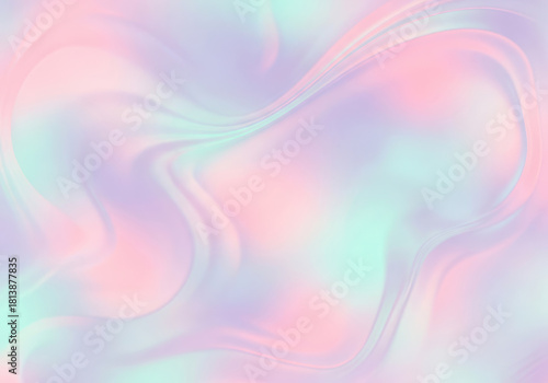 Wallpaper Mural Holographic pastel gradient background with flowing waves and iridescent shimmer Torontodigital.ca