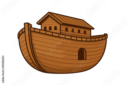 Traditional wooden Noah's Ark vessel representation from the biblical flood story