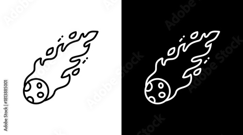 Comet Trail White Icon Set Design