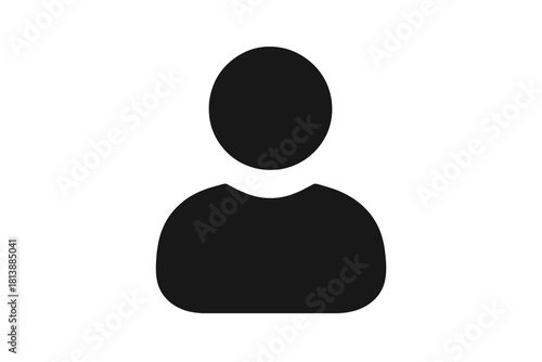 Generic black silhouette icon of a user profile or anonymous person avatar symbol for web and application design