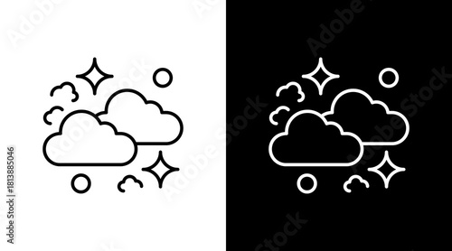 Nebula Cloud White Icon Set Design