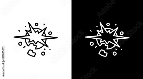 Supernova Burst White Icon Set Design