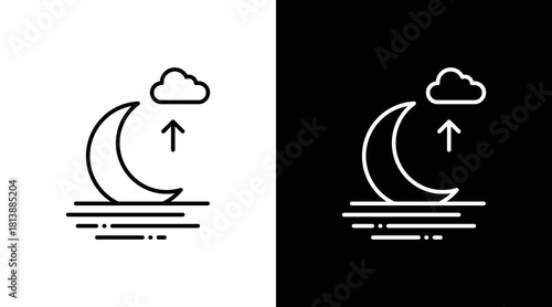 Moon Rise White Icon Set Design