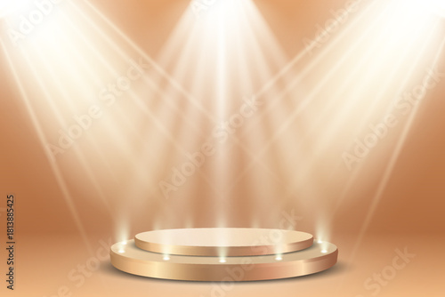 Stage and podium lighting, lighting effect.