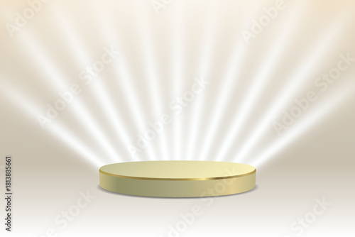Light lines scene, abstract luxury podium.